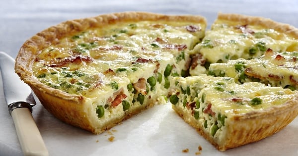 Sweet Pea and Bacon Quiche