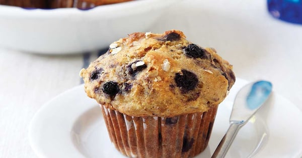 Blueberry-oatmeal muffins