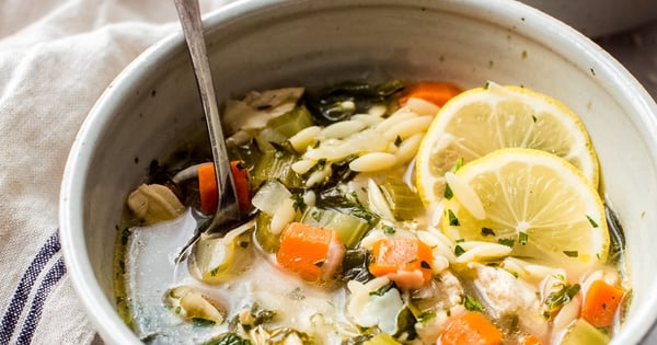 Herb-Loaded Lemon Chicken Orzo Soup