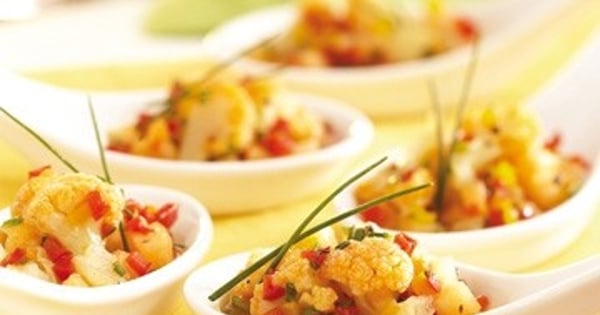 Spooned cauliflower compote