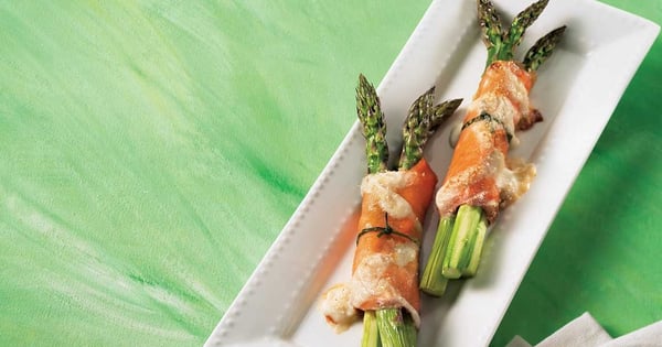 Spiced gouda asparagus gratin