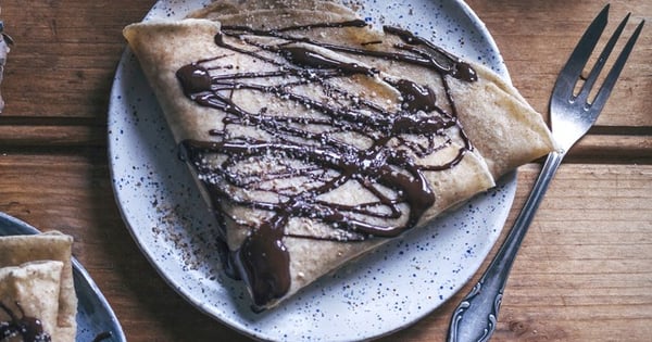 Cream Cheese-Stuffed Crêpes Drizzled with Chocolate