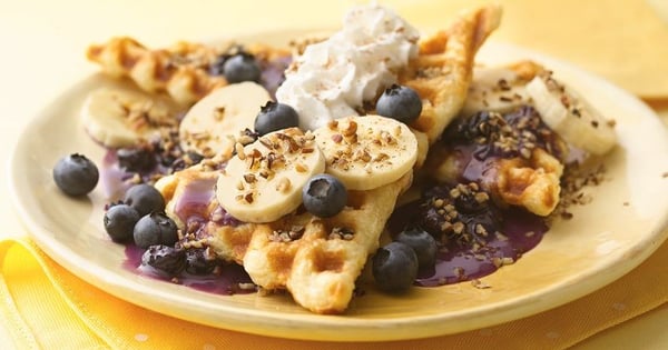 Quick and Fruity Crescent Waffles