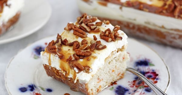Caramel Carrot Poke Cake