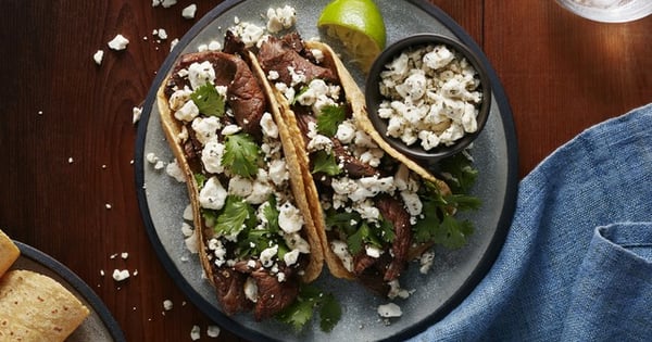Easy Steak & Feta Tacos
