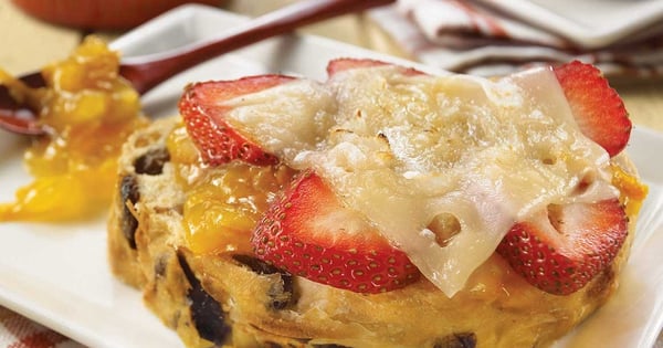 Morning Croque with fruits and Mont-Gleason cheese