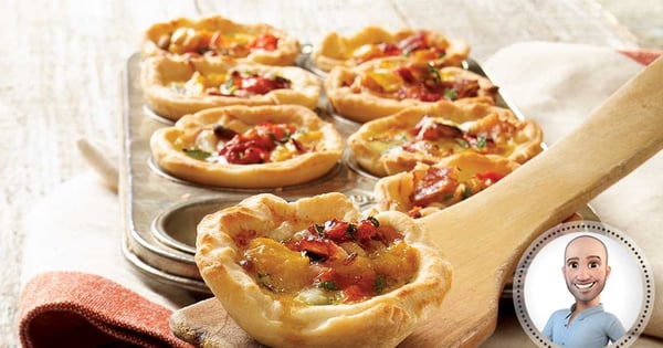 Roasted pepper mini quiches from Stefano Faita