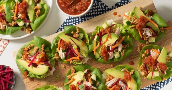 Brown Rice and Chicken Lettuce Cups