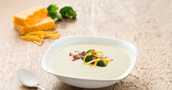 Broccoli and Cheddar Soup with Parmesan Cheese