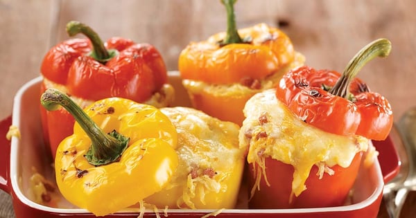 Spaghetti squash-stuffed peppers