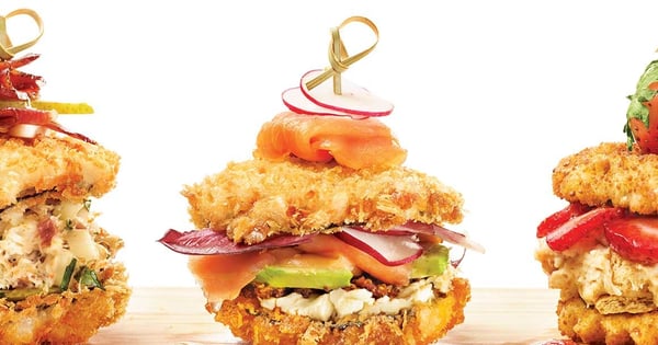 Smoked salmon and goat cheese sushi burger from Geneviève Everell