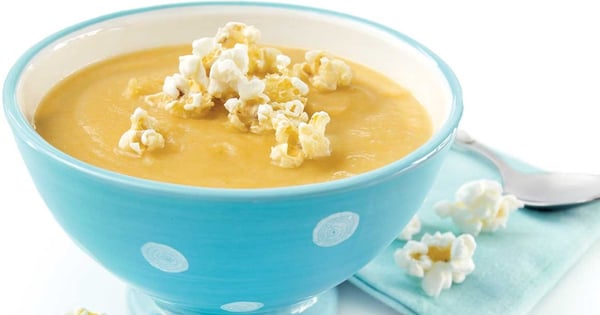 Sweet potato and popcorn soup