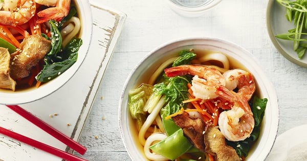 Gingery Shrimp with Udon Soup