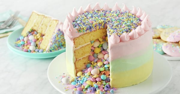 Surprise-Inside Easter Candy Layer Cake