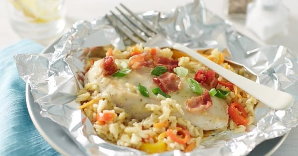 Chicken and Rice Casserole Foil Packs