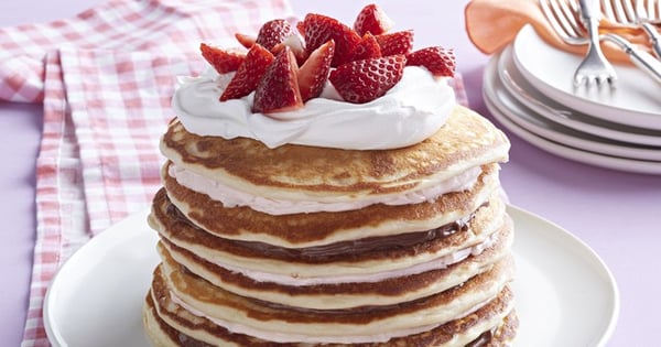 Chocolate-Strawberry Pancake Stack