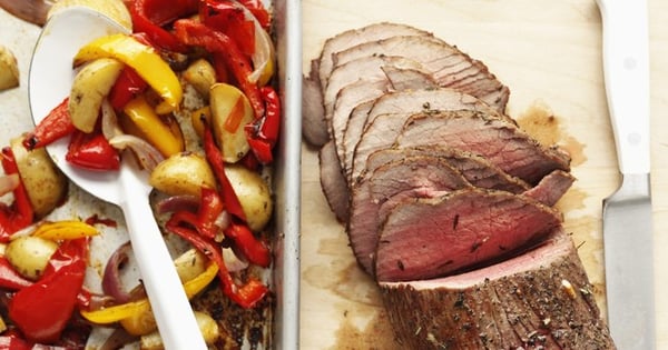Roast Beef with Potatoes and Peppers
