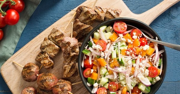 Grilled Pork Souvlaki Dinner