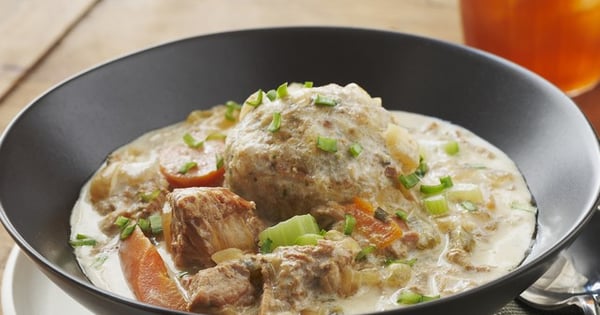 Slow-Cooked Pork Stew with Dumplings