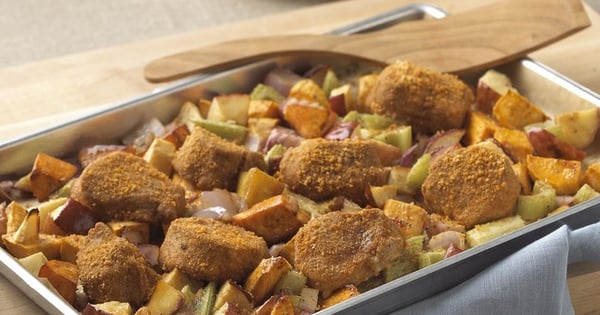 Tuscan Roasted Vegetable & Pork Tenderloin Bake