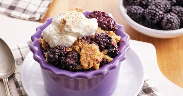 Slow-Cooker Sweet Cornbread Blackberry Cobbler