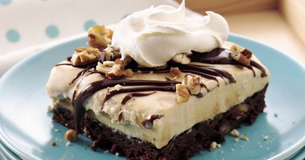Turtle Brownie Ice Cream Dessert