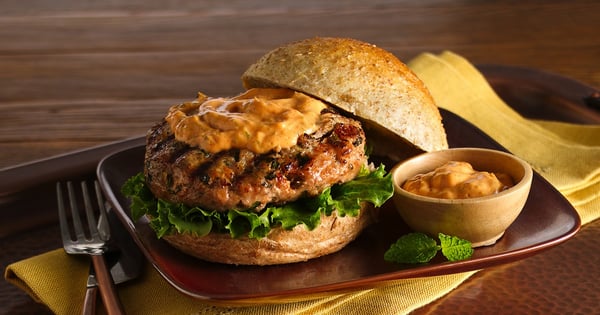 Thai Turkey Burgers with Red Curry Mayo