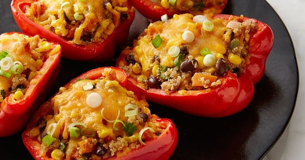 Black Bean, Corn and Quinoa Stuffed Peppers