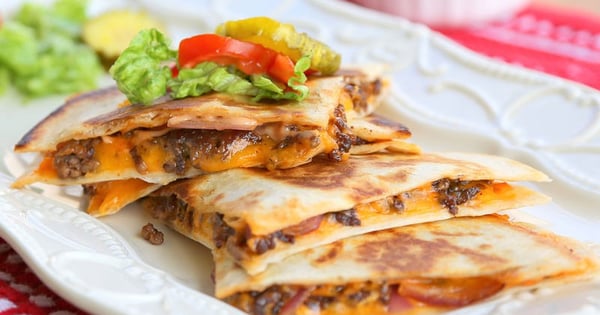 Mexi Cheeseburger Quesadillas