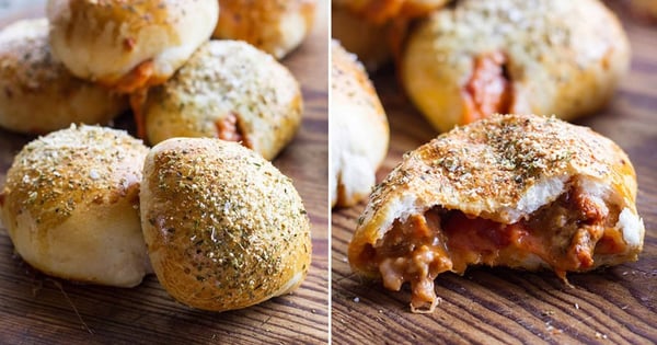 Sausage and Pepperoni Pizza Bombs