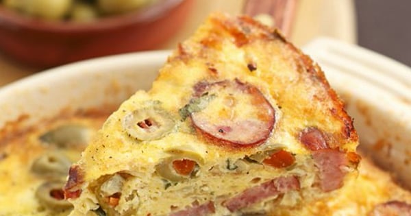 Frittata with Polish Sausage and Olives