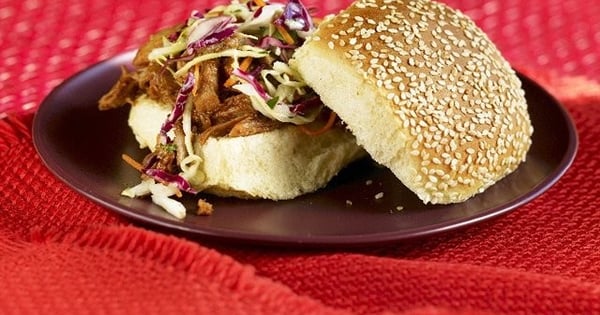 Slow-Cooker BBQ Pork Sandwiches with Coleslaw