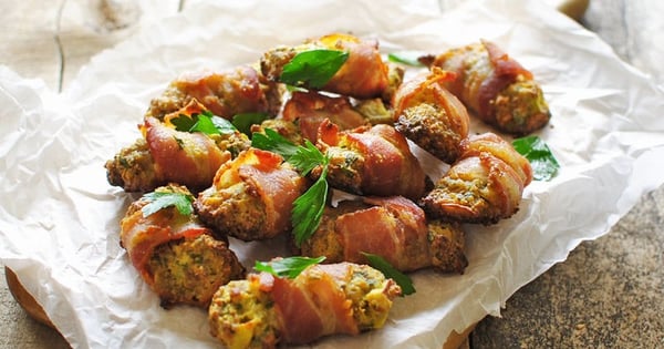Bacon Wrapped Stuffing Bites