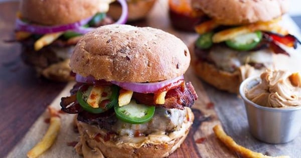 Spicy Peanut Butter Bacon Sliders