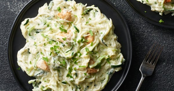 Cauliflower Alfredo with Zucchini Noodles