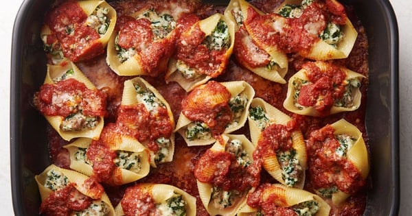 Sausage, Spinach and Cheese Stuffed Shells
