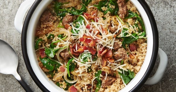 Beefy Bacon Quinoa One-Pot
