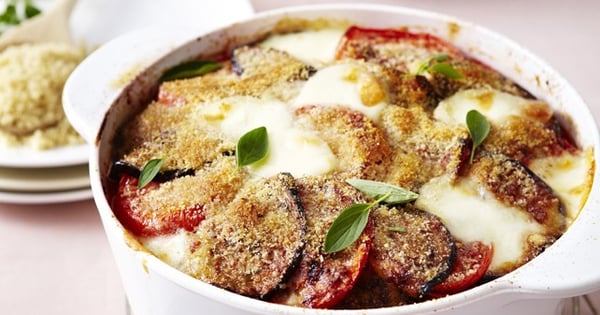 Cheesy Eggplant and Tomato Bake