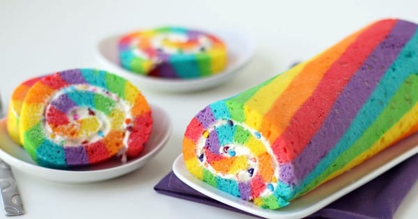 Rainbow Cake Roll