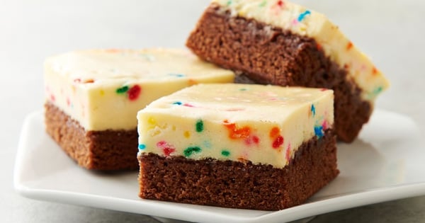 Cake Batter Cheesecake Brownies