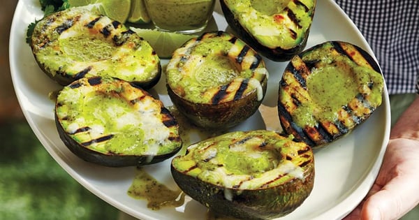 Grilled avocado with cilantro-jalapeño vinaigrette