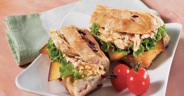 Roasted chicken and cranberry sandwich