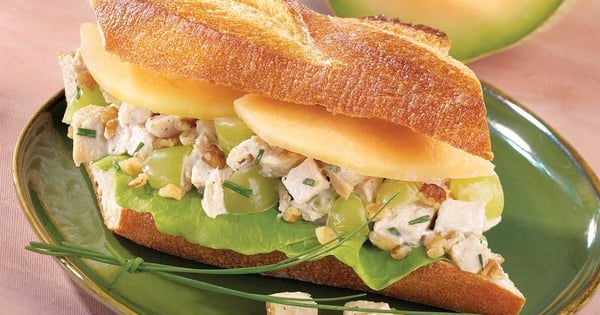 Chicken and cantaloupe sandwich