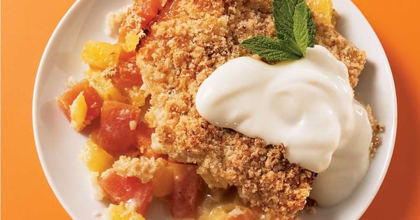 Exotic papaya and mango crumble