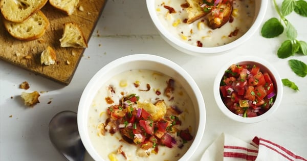 Cream of Bacon Corn Salsa Soup