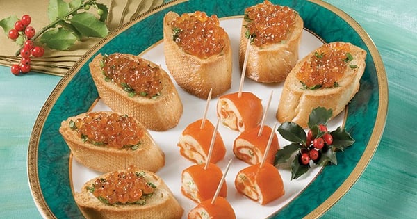 Smoked Salmon and Caviar Rolls