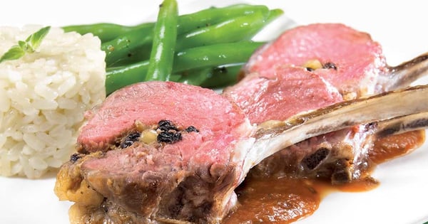 Rack of lamb with curr ant and bocconcini stuffing