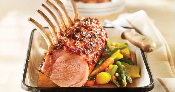 Maple-glazed rack of pork