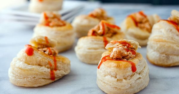 Buffalo Chicken Salad Puffs