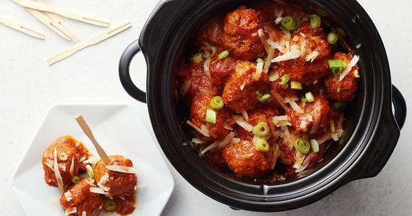 Slow-Cooker Spanish Manchego Pork Meatballs